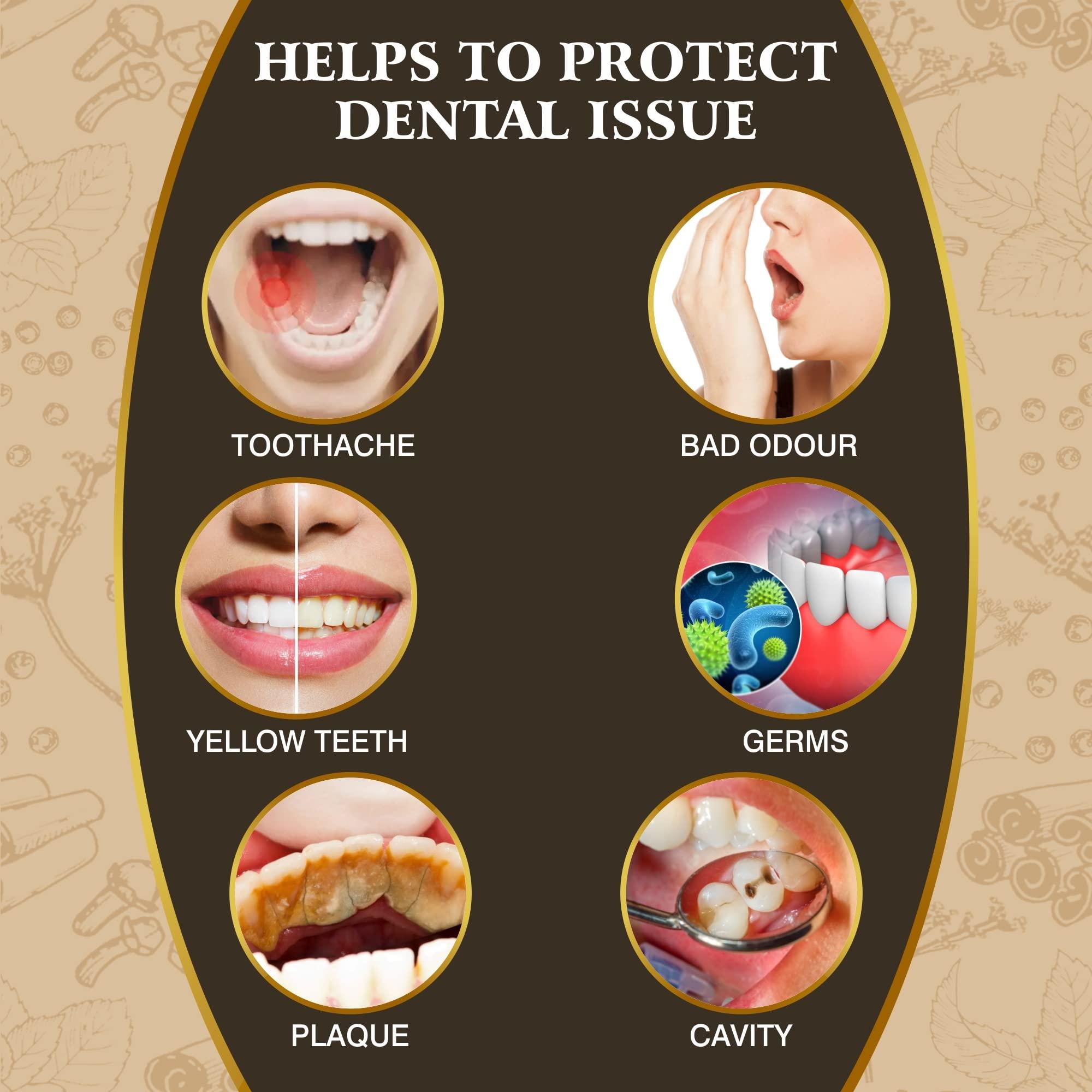 Vithoba Vithoba Ayurvedic Dant Manjan | Ayurvedic Tooth Powder | Herbal Tooth Whitner For Oral Health With Natural Herbs | Dant Manjan For White Strong Teeth & Refreshing Breath | 40g + 80g |