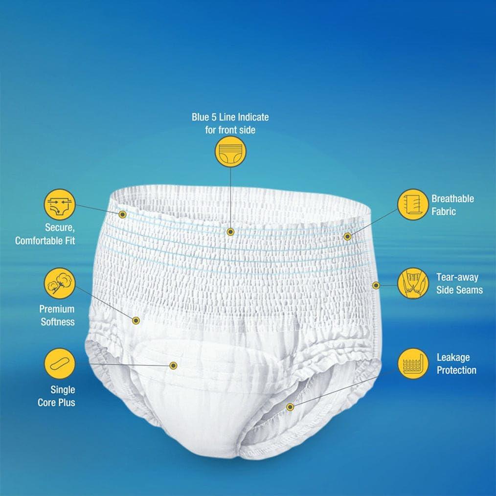 Aquacare Aquacare Adult Diapers Pant Style - 10 Count -4XL Adult Pull-UPS and Anti-Bacterial Absorbent Core- (Size_190-240 (cm) 75\"-94\" (Inch) _Pack of 3)