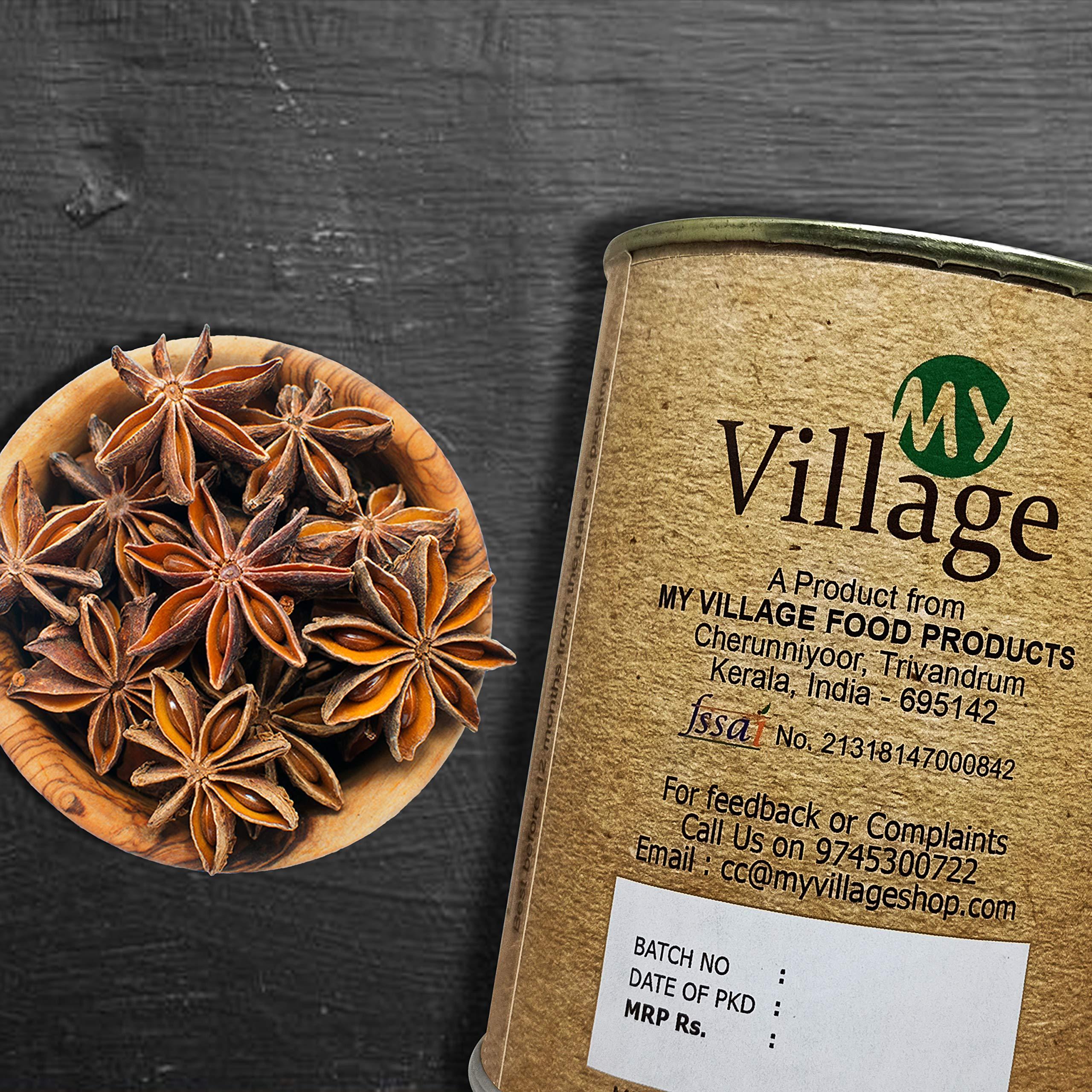 My Village My Village Star Anise | Chakri Phool | Illicium Verum | Anasa Puvvu | Natural Whole Spice | Aromatic | 110 gm