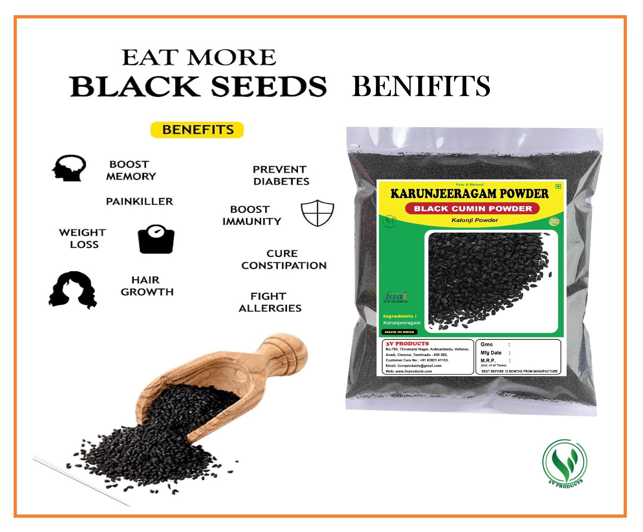3V PRODUCTS 3V PRODUCTS Karunjeeragam Powder 1Kg | Kalonji | Black Cumin | Nigella