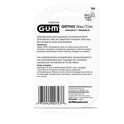 Gum GUM Orthodontic Wax with Vitamin E (Pack of 6) : Unflavored, 6 Pack