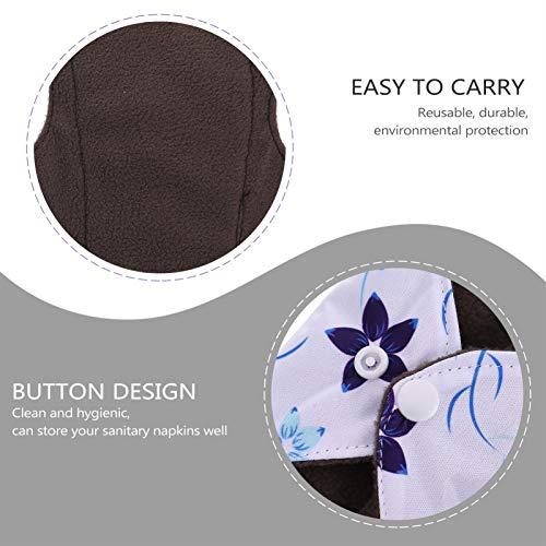 Artibetter ARTIBETTER 6Pcs Menstrual Pads Sanitary Pads Washable Bamboo Menstrual Cloth Pads Incontinence Pads with Bag for Women Girls (Random Color)