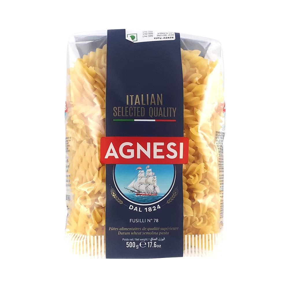Agnesi Agnesi Penne Pasta 500g + Agnesi Fusilli Pasta 500g, Pack of 1 Each, Made in Italy