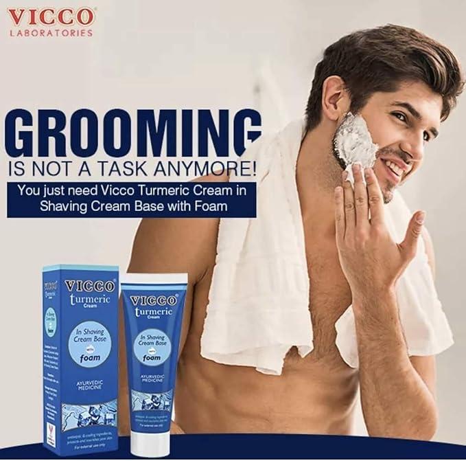 VICCO VICCO TURMERIC SHAVING CREAM IN FOAM BASE (REGULAR) Pack of 2