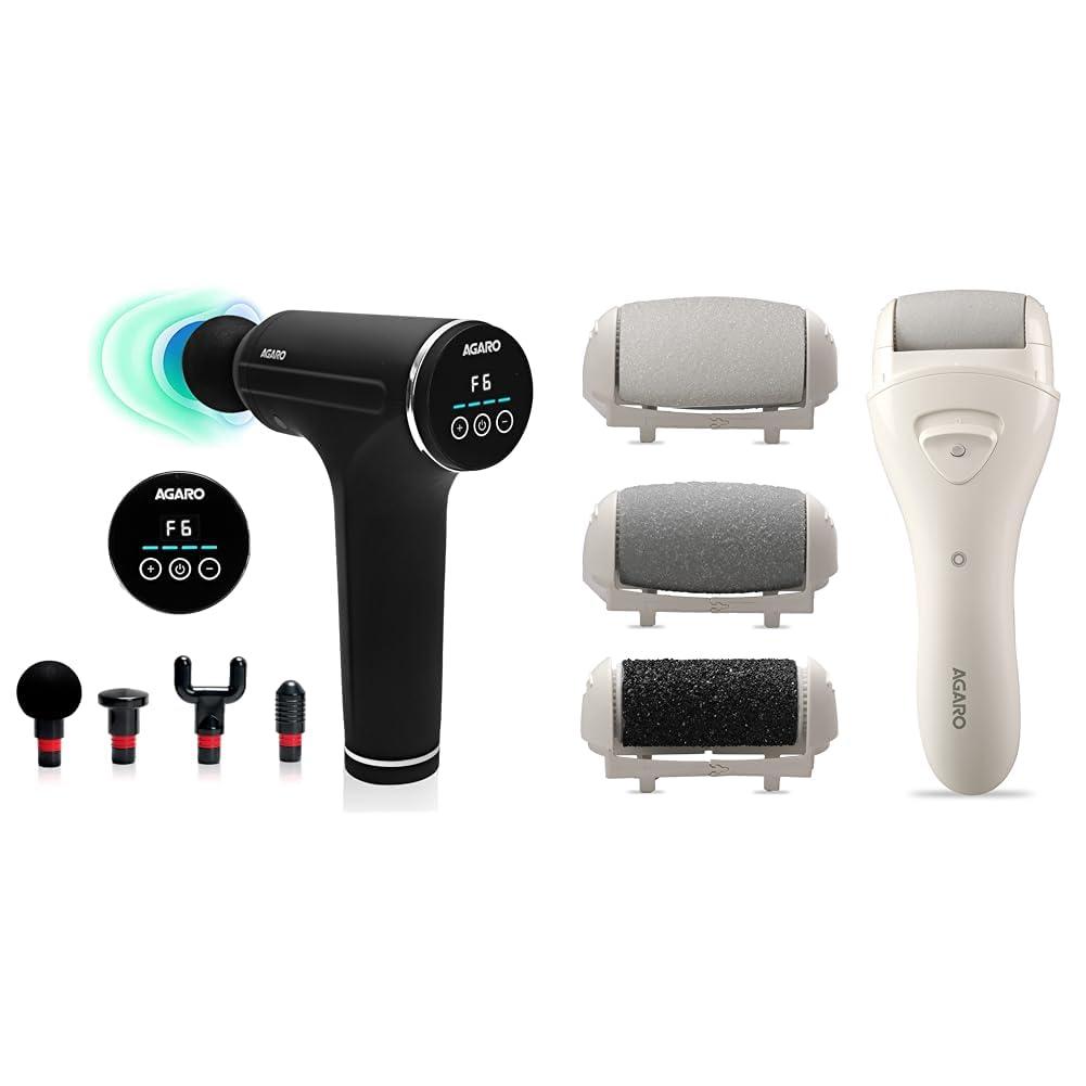 AGARO AGARO Galaxy Gun Massager, Black. & AGARO CR3001 Callus Remover