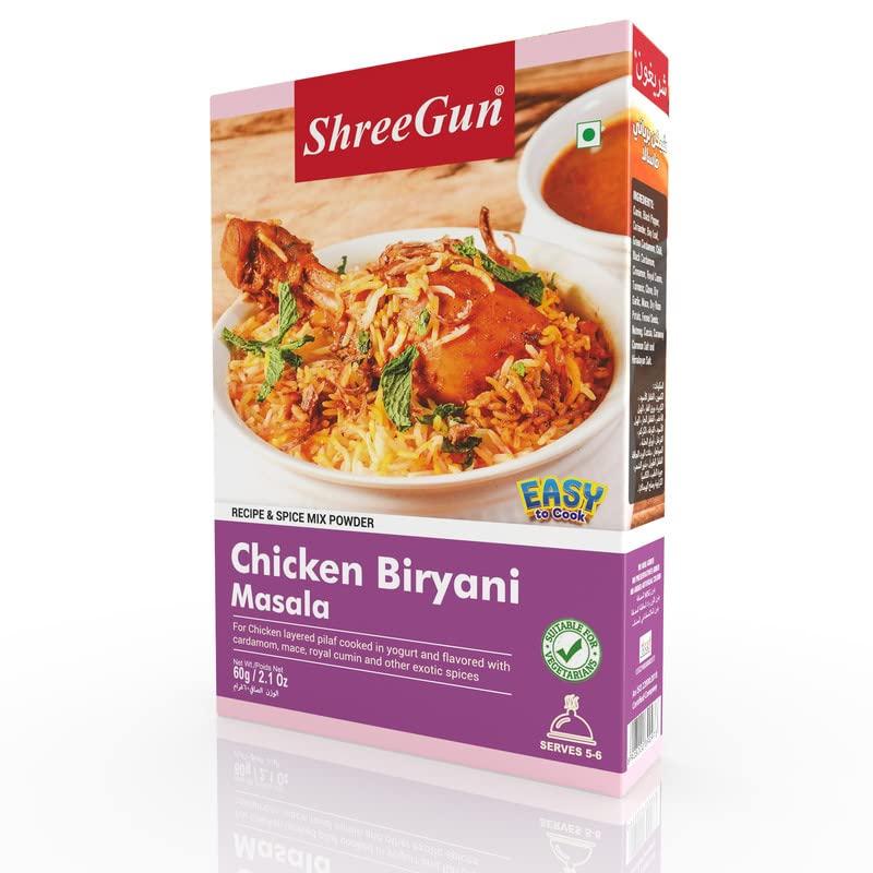 ShreeGun ShreeGun Chicken Biryani Masala | Spice Mix | Easy to Cook | Readymade Masala | 60 Gms Each | Pack of 2