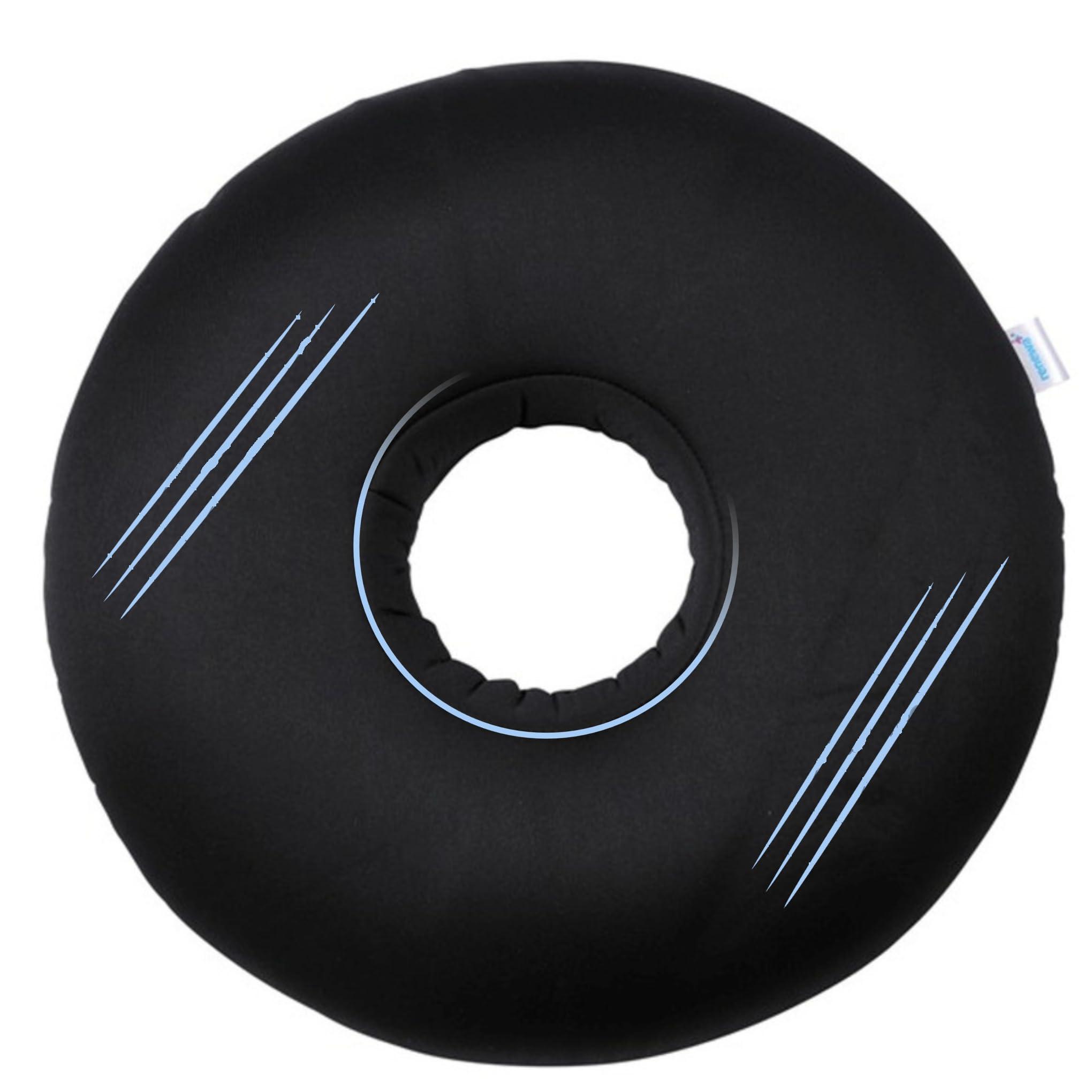 RENEWA Renewa Donut Pillow Use for Piles Tailbone Pain Orthopedic Coccyx Seat Cushion Piles Pillow for Haemorrhoid Pain Relief for Piles Coccyx Sciatica Fistula Prostate Post Natal PU Foam Black