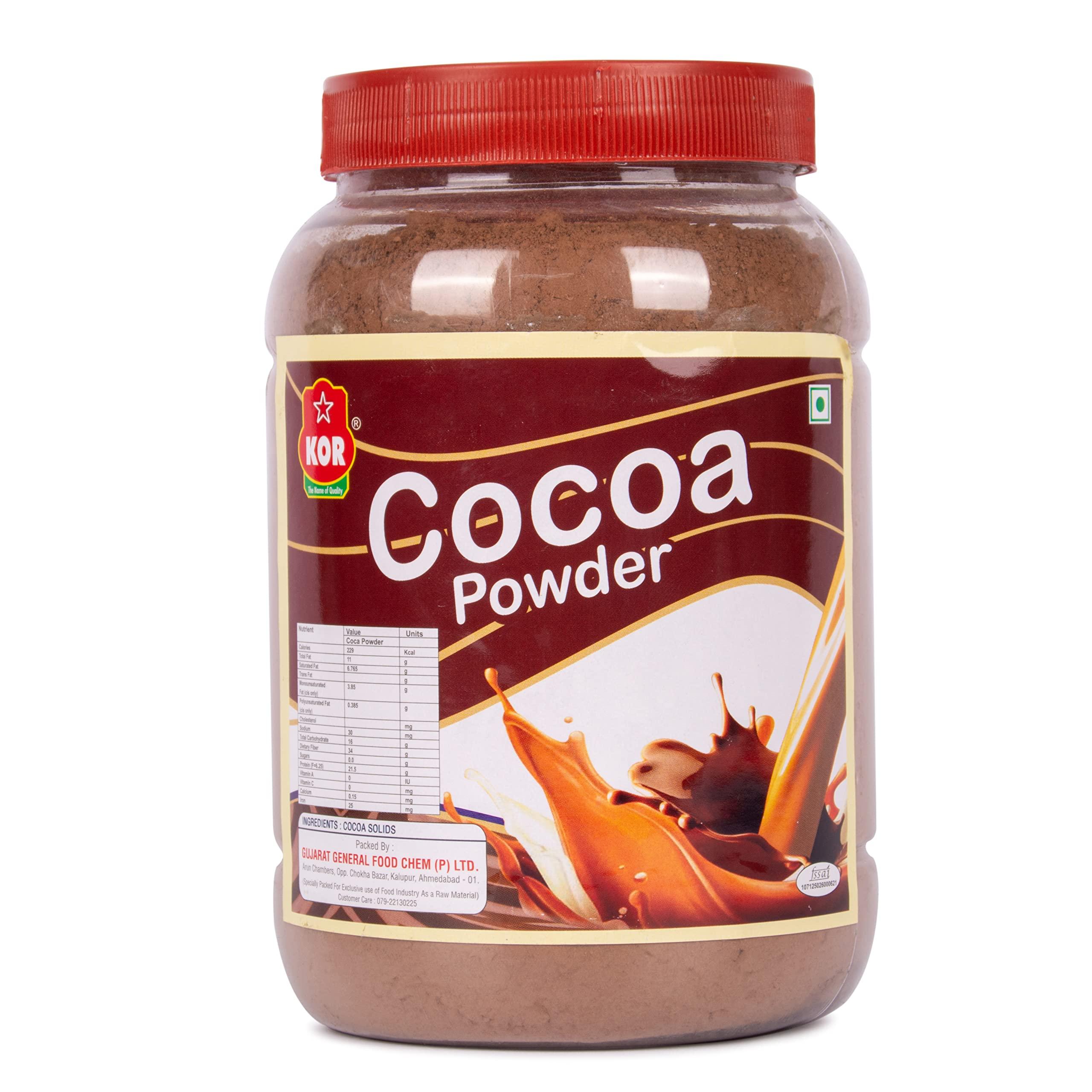 KOR KOR Natural Cocoa Powder - 400 Grams (Pack Of 1) | Used in Biscuits, Ice Cream, Dairy Drinks and Cakes | Shakes, Smoothies, Frosting Making | unsweetened Powder