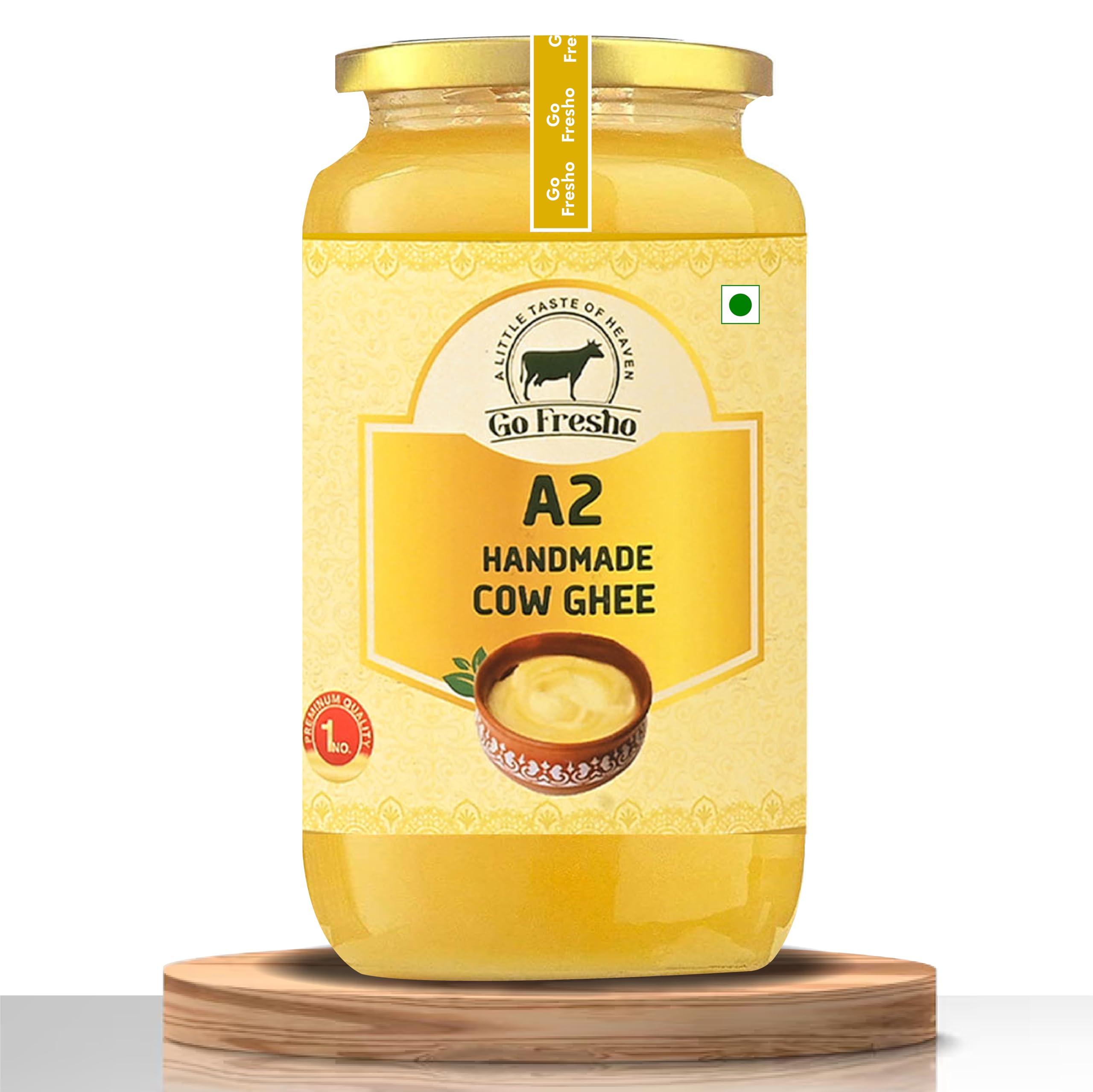 Go Fresho Go Fresho A2 Desi Cow ghee|Vedic Bilona Method|Pure, Natural & Health|500 ml Glass Bottle
