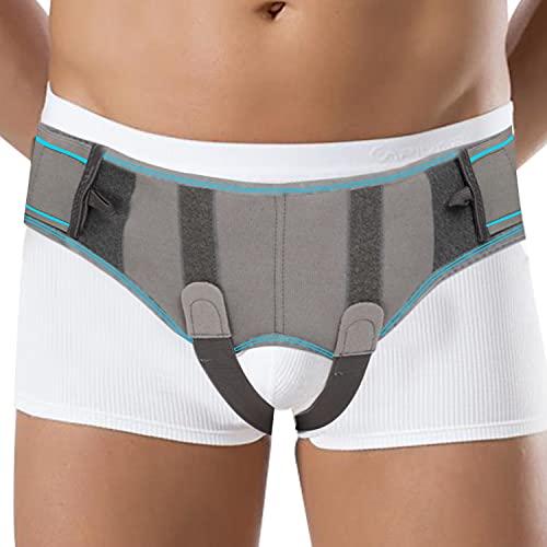 AccuSure Hernia Belt for Men Hernia Support Truss for Single/Double Inguinal or Sports Hernia with 2 Removable Compression Pads (XL) image-1