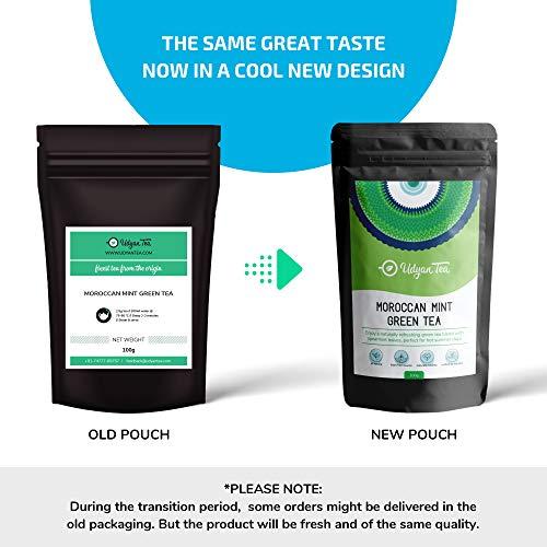 Udyan Tea Udyan Tea Moroccan Mint Green Tea, 100g (40 Cups) | Pure, Refreshing Green Tea Blend with Spearmint Leaves