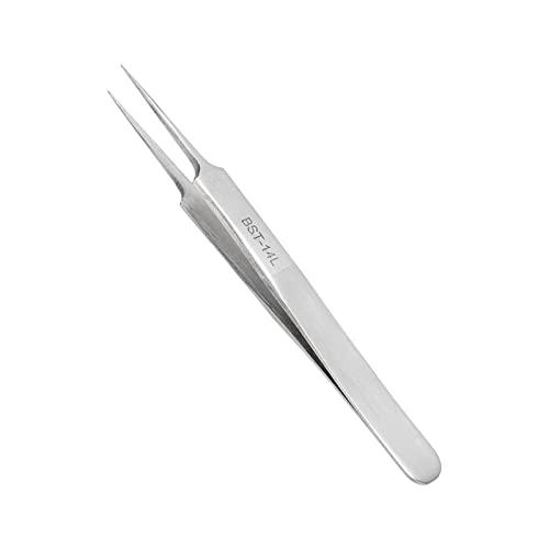 CH2-27APR23-BHN6RDMV Generic Industrial Tweezer, Stainless Steel Comfortable Touch Impact Resistant Fine Point Tweezer Anti Acid Rust Resistance High Hardness for Microelectronics (14L) |