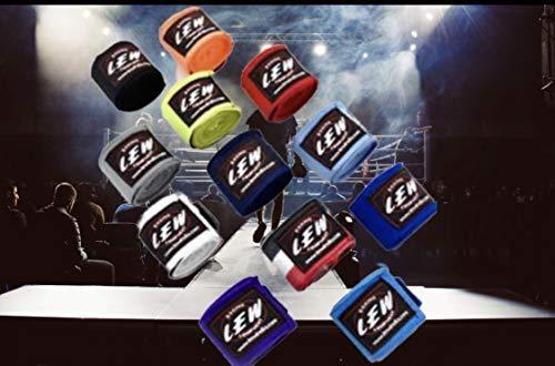 LEW LEW Mexican Style Boxing 180" with Elastic Hand & Wrist Support Spandex Multicolor Hand Wraps (Red)