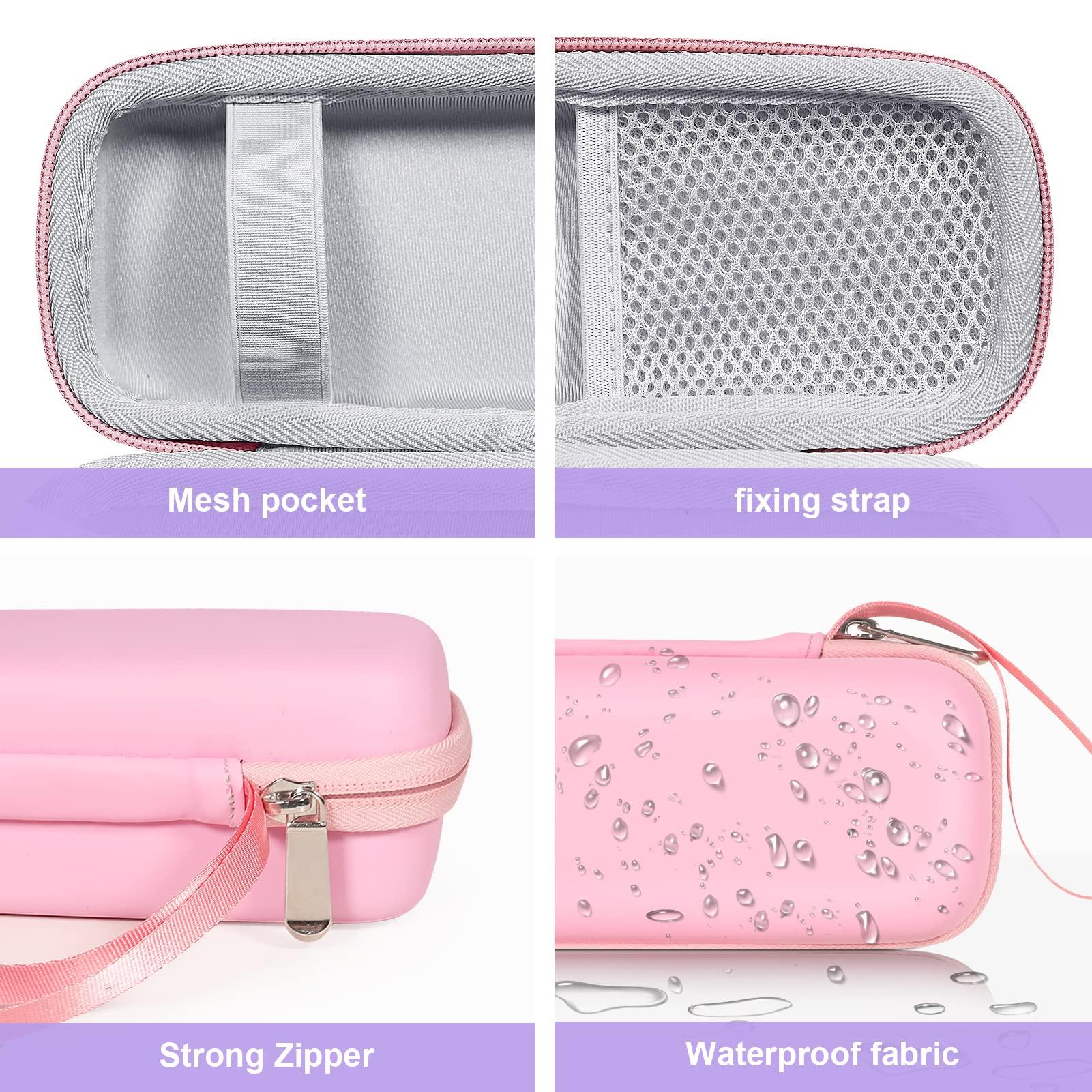 ZORETCO ZORETCO Toothbrush Hard Travel Case Compatible with Philips Sonicare Protectiveclean 4100,5100,6100,6500 Fits for Oral-B Pro 1000,1500,2000,3000,3500 Electric Toothbrush Travel Bag (Pink)