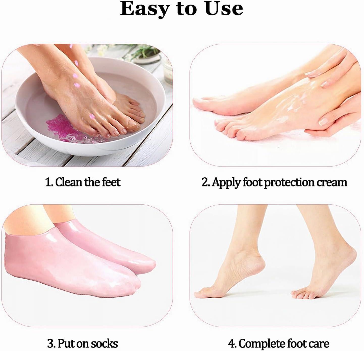 Clefairy Clefairy Moisturizing Socks Overnight Spa Cotton Socks Treatment Intensive Repair Dry Cracked Feet Overnight Spa Socks Foot Cream Socks Moisture Socks Moisture Heel Socks