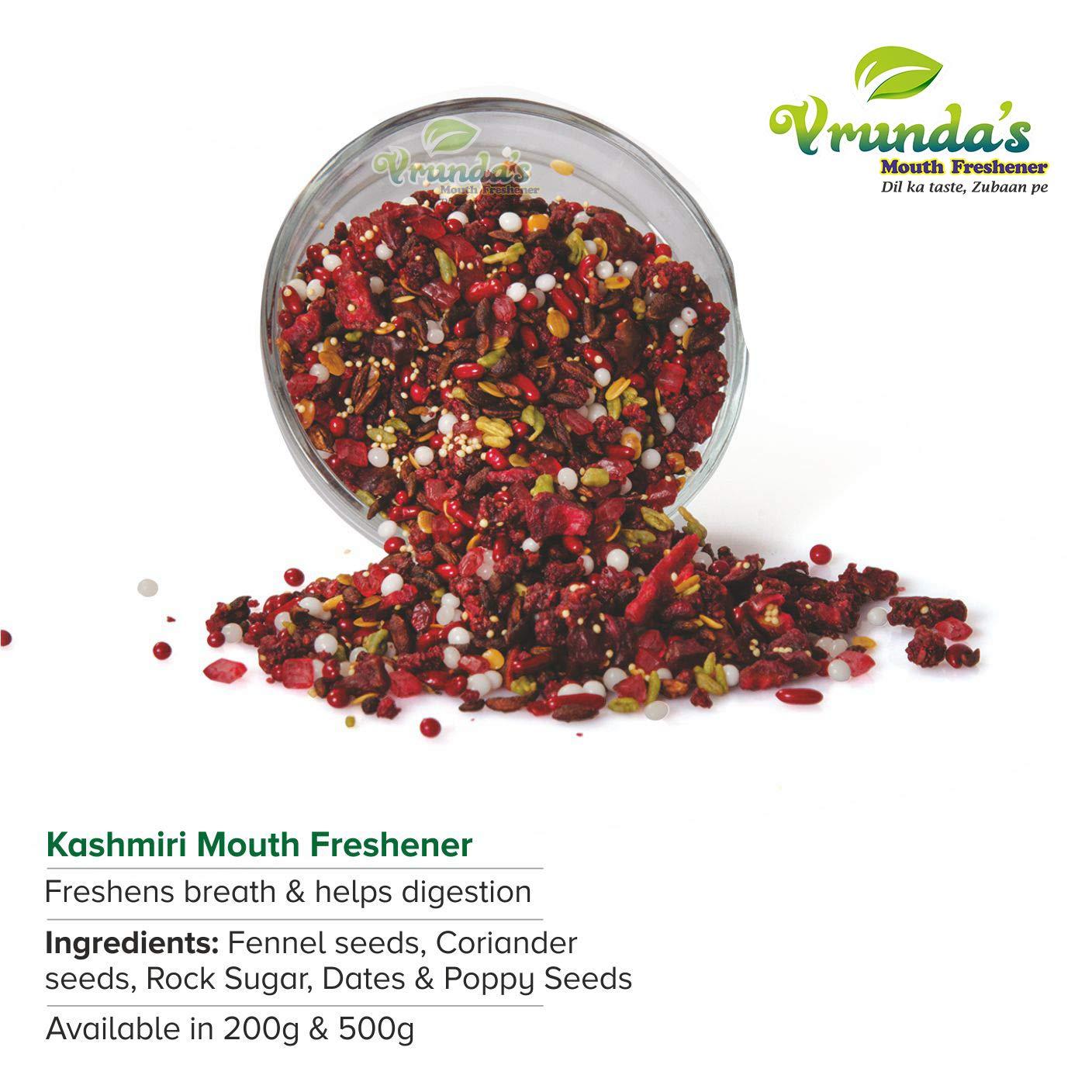 Vrunda's Vrunda's Kashmiri Mouth Freshener 500 Gm [Indian Mouthfreshner,Natural Badishep ,Healthy Fennel Seeds,Roasted Saunf,Digestive Aniseed ,Mix variyali, After Meal Mukhwas]