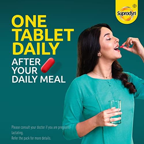 Supradyn Supradyn Immuno +, Multivitamin, Natural immunity booster with Vit C, Vit D, Zinc, Unique blend of Tulsi, Turmeric, Shatavari & Ashoka (30 Tabs)