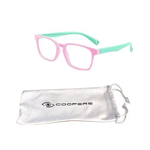 Cooper 608 Coopers Kids Blue Light Blocking Glasses (2 Pack) - for Girls & Boys Ages 3-12 - Computer Filter Glasses – Eye Protection for Computer, Screens, Homework & Gaming – Anti-UV Glare (Black 2 Pack)