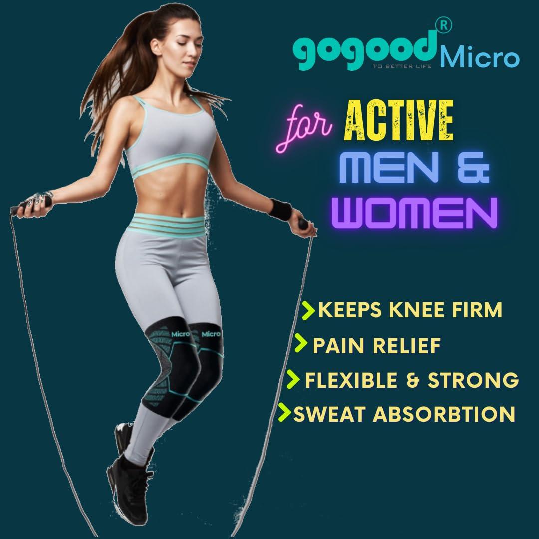 Gogood Gogood Knee Support Caps Pain Relief Men and Women/Ortho Knee Guard for Kabaddi Gym Workout Squats Running Jogging Cycling Sports XL (1 Pair)