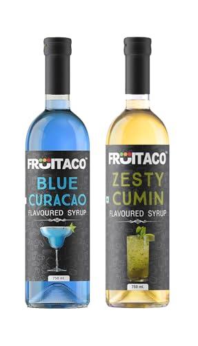 Fruitaco Fruitaco Mocktail Syrup for Mocktails, Cocktail Combo 750ml each Blue Curacao + Cumin