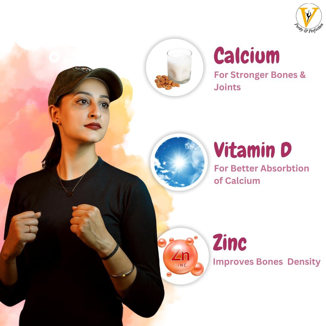 Virgo Healthcare Virocal - Calcium Orotate + Vitamin D3 + Zinc Supplement for Bones & Muscle Strength 30 Tablets (Pack of 3)