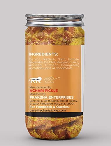 Achari Pickles Banarasi Carrot Radish Pickle, Home Made, Gajar Mooli ka Achar 400 GM I Taste Bhi Health Bhi I Homemade & Organic Pickle