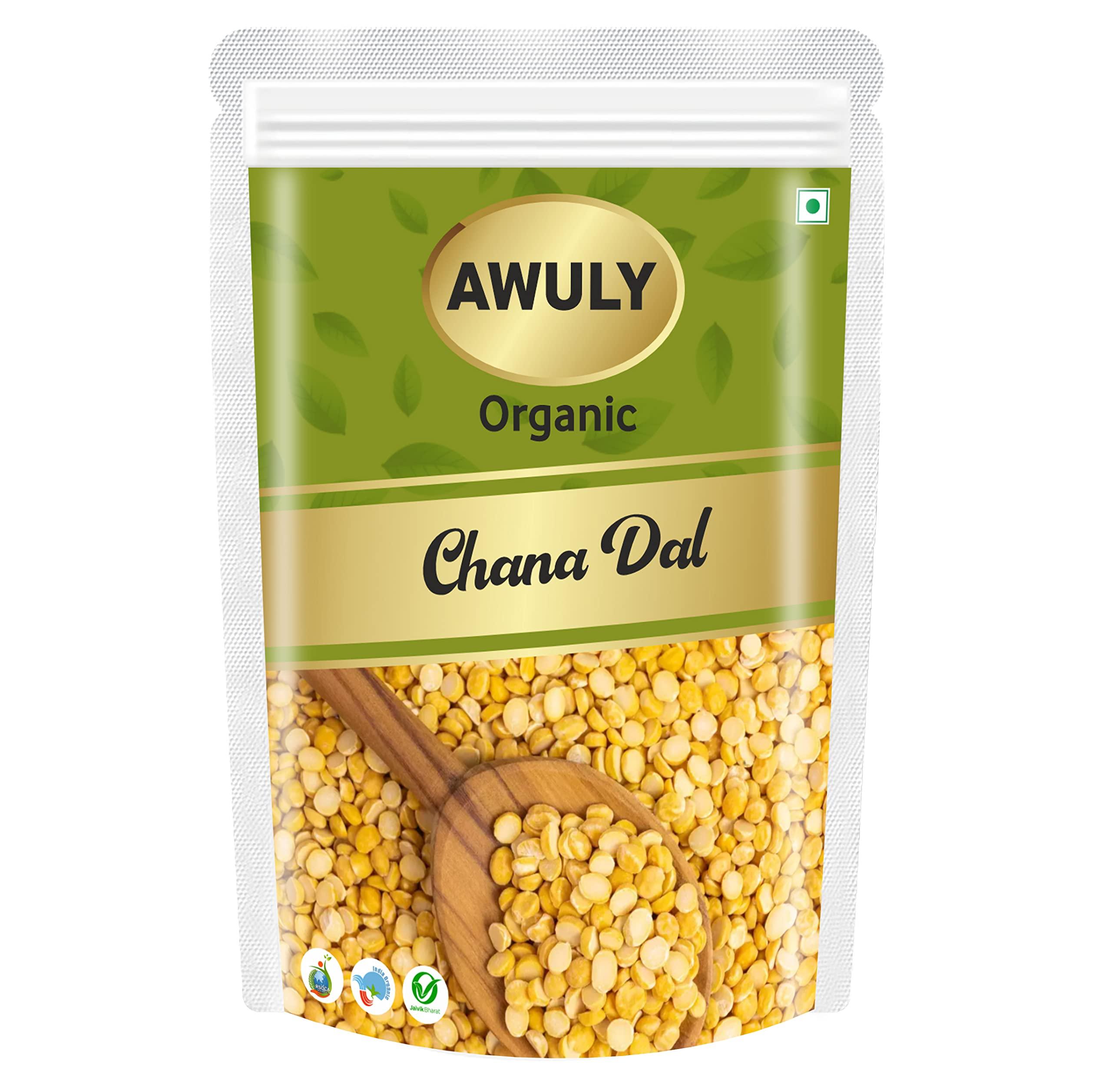 AWULY AWULY Organic Unpolished Chana Dal (Chickpea Lentils) | Natural Bengalgram |Kandi pappu| Chemical & Preservative free | High In Nutrients | Rich In Protein | Gluten Free | Unadulterated (1kg)