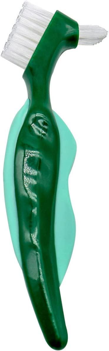 sammiy 3 Pcs Premium Hard Denture Brush Toothbrush, Cleaning Brush, Multi-Layered Bristles & Portable Denture Double Sided Brush, Denture Care