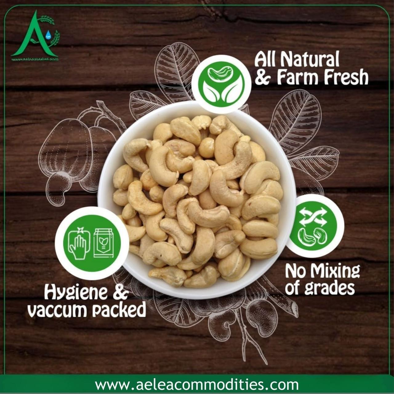 supreme cashew Supreme Plain Cashew | Kaju | whole Cashews 1Kg | Nutritious, Delicious & Crunchy Kaju | Tasty Sweet Cashews for Snacking (W320)