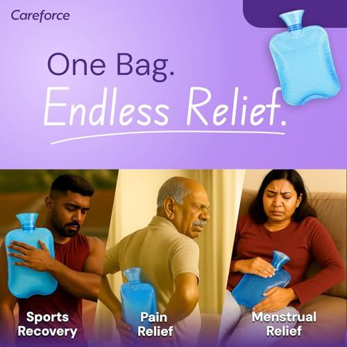 Careforce - The Force Behind Your Health Careforce Hot Water Bag Small Hot Bags Hot Pack Warm Water Bag Heat Bag Heating Bag - Blue