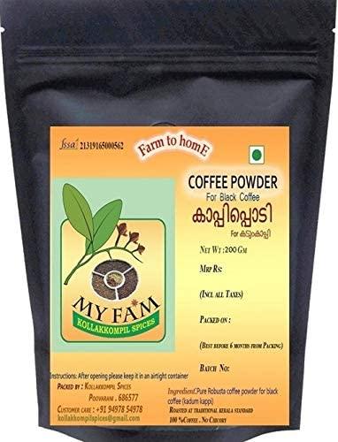 Kollakkompil Spices MyFam Kerala Kappi Podi - Coffee Powder for Black Coffee - KADUM KAPPI - 200gm