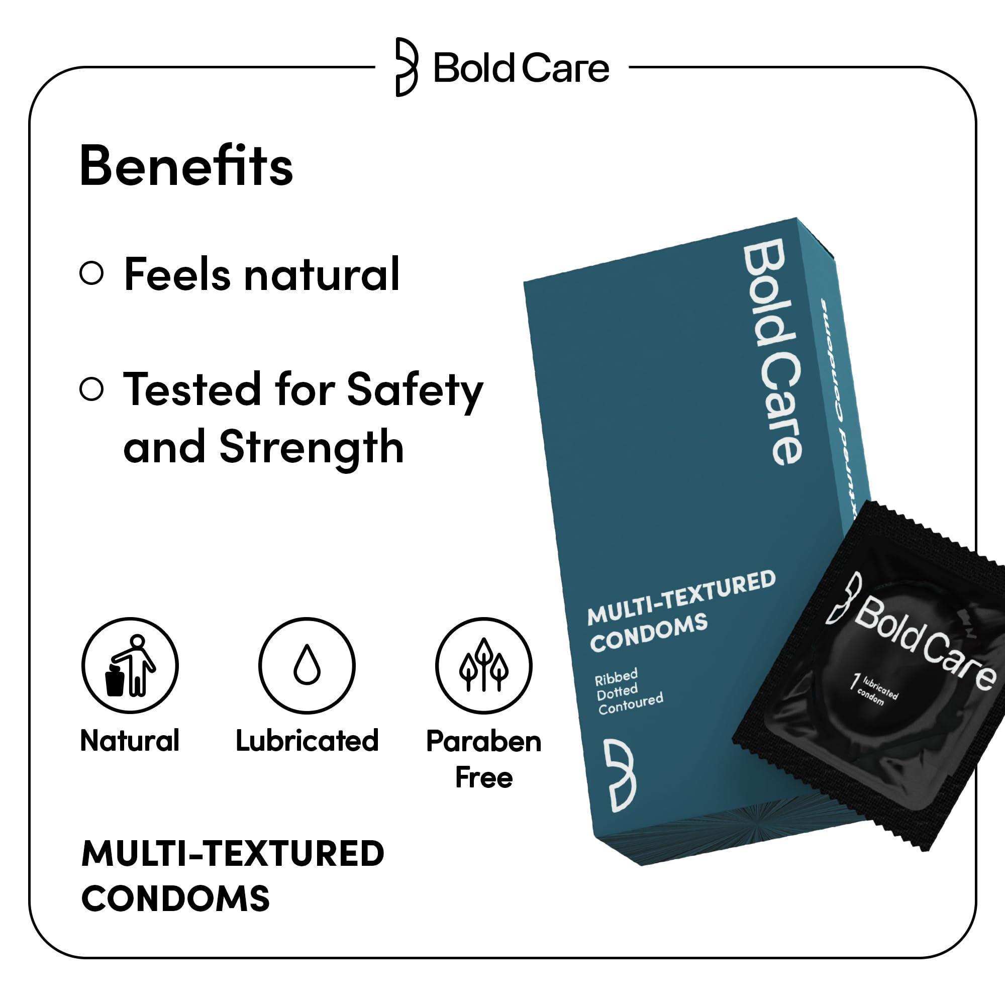 Bold Care Bold Care Multi textured condoms + Ultra Thin Delay Condoms - Super Saver pack - Designed to fit perfectly - Paraben free