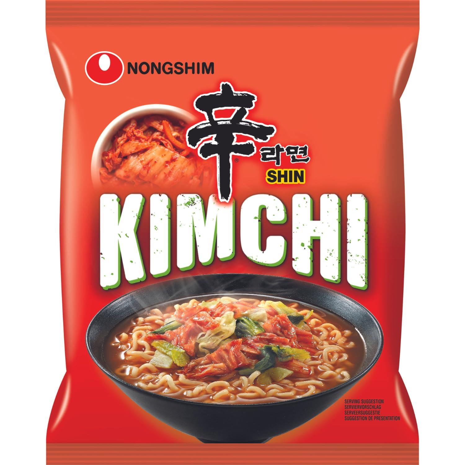 Nongshim Nongshim Kimchi Ramyun Noodle Soup, 120 g, Orange & Black, Medium, (7681)