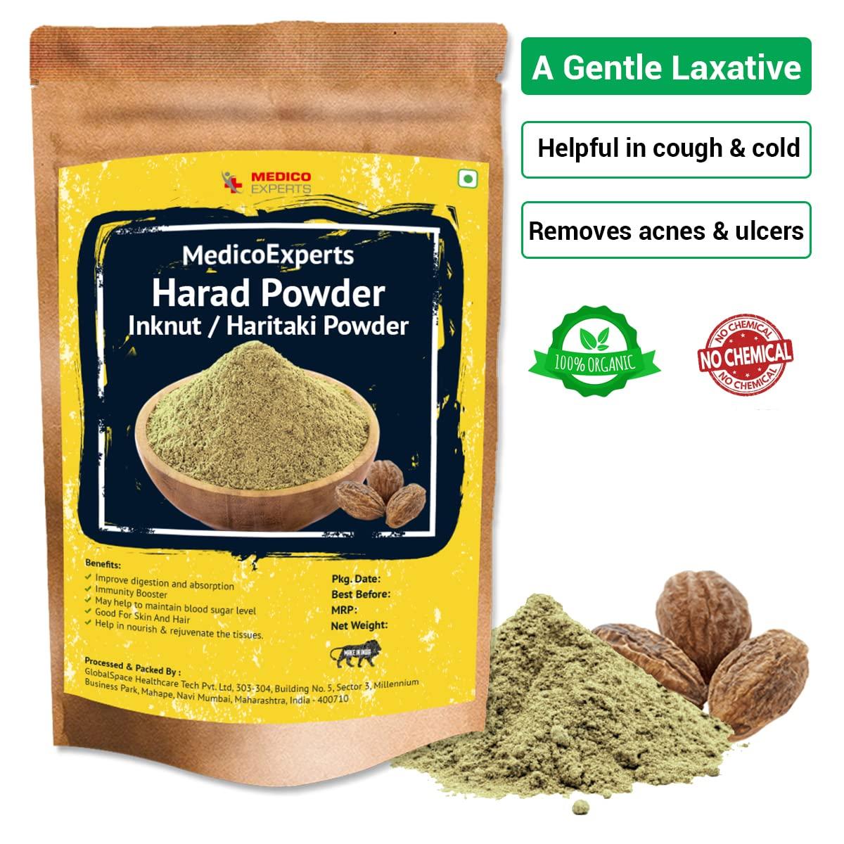MedicoExperts MedicoExperts Harad Powder - 100gms - Haritaki Powder, Inknut Powder for Dark Circles, Face, Skin & Healthy Digestion - Harde Powder, Kadukkai Powder Organic, Haritaki Churna