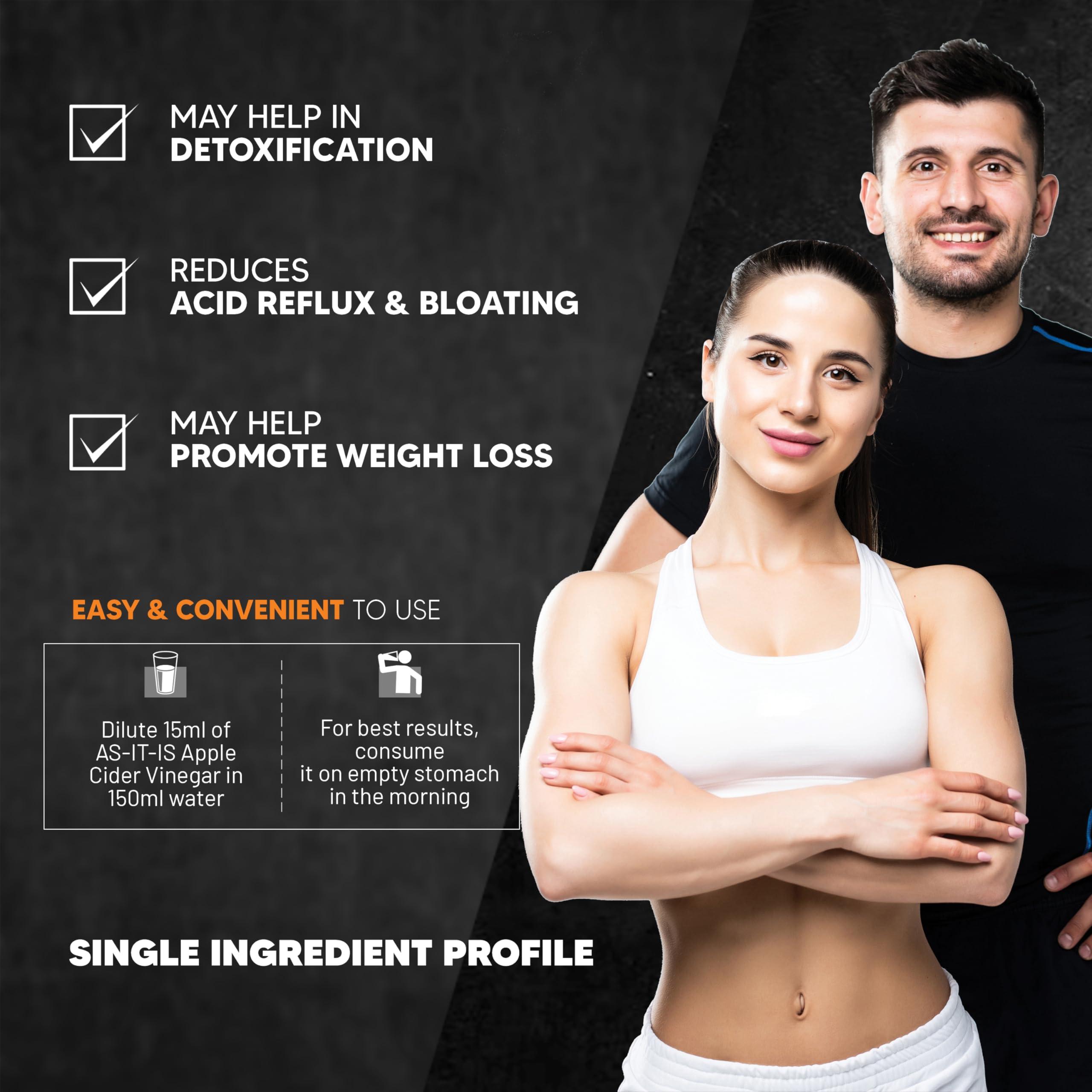 Asitis Nutrition AS-IT-IS Nutrition Raw Apple Cider Vinegar with Mother 500ml- Undiluted & Unfiltered