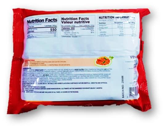 Samyang 2X spicy noodles 140g, Samyang Korean Buldak Hot Chicken Flavor Ramen 2X Spicy Noodles 140g (Pack of 4) Unique