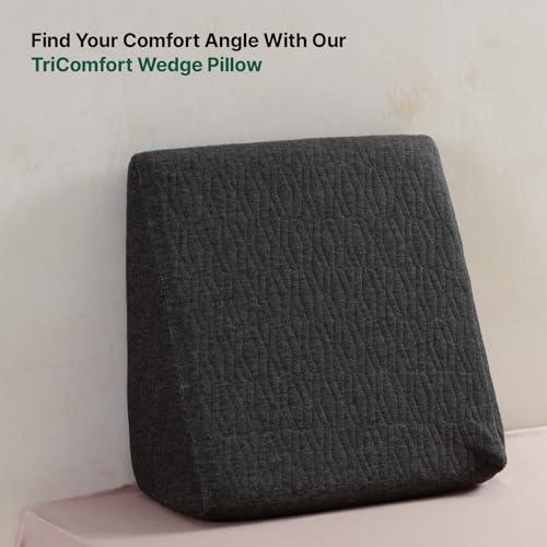 The White Willow The White Willow Orthopaedic Bed Wedge Acid Reflux Memory Foam & HR Foam Support Firm Pillow for Sleeping, Neck Pain Relief, Pregnancy Maternity, Anti Snoring - (18" L x 18" W x 10" H Inches) - Grey