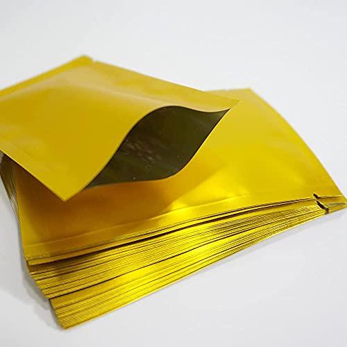 panpack Glossy Gold Matellise 3 Layer Aluminium Foil Inside Pouches 9 x 13 inches Heat Sealable Pack of 100 Ideal for 1 Kg Material