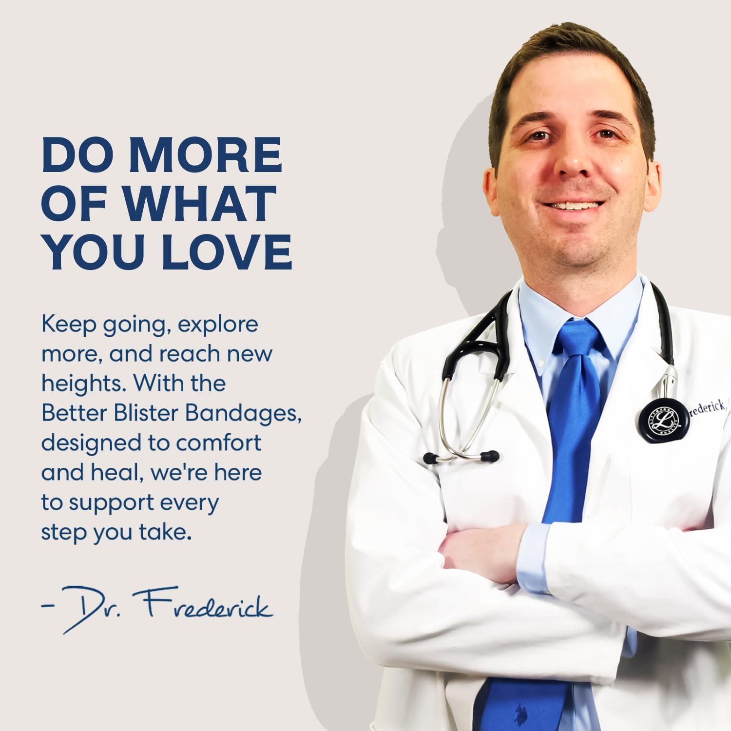 Dr. Frederick\'s Original Dr. Fredericks Original Better Blister Bandages - 12 ct Variety - Waterproof Hydrocolloid Bandages for Foot, Toe, & Heel Blister Prevention & Recovery - Blister Pads