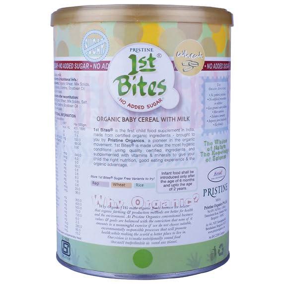 Pristine Pristine 1st BITES Baby Cereal 400g | Baby Food (6-24 Months) Stage-1, 100% Organic Wheat (No Added Sugar) | Infant Food