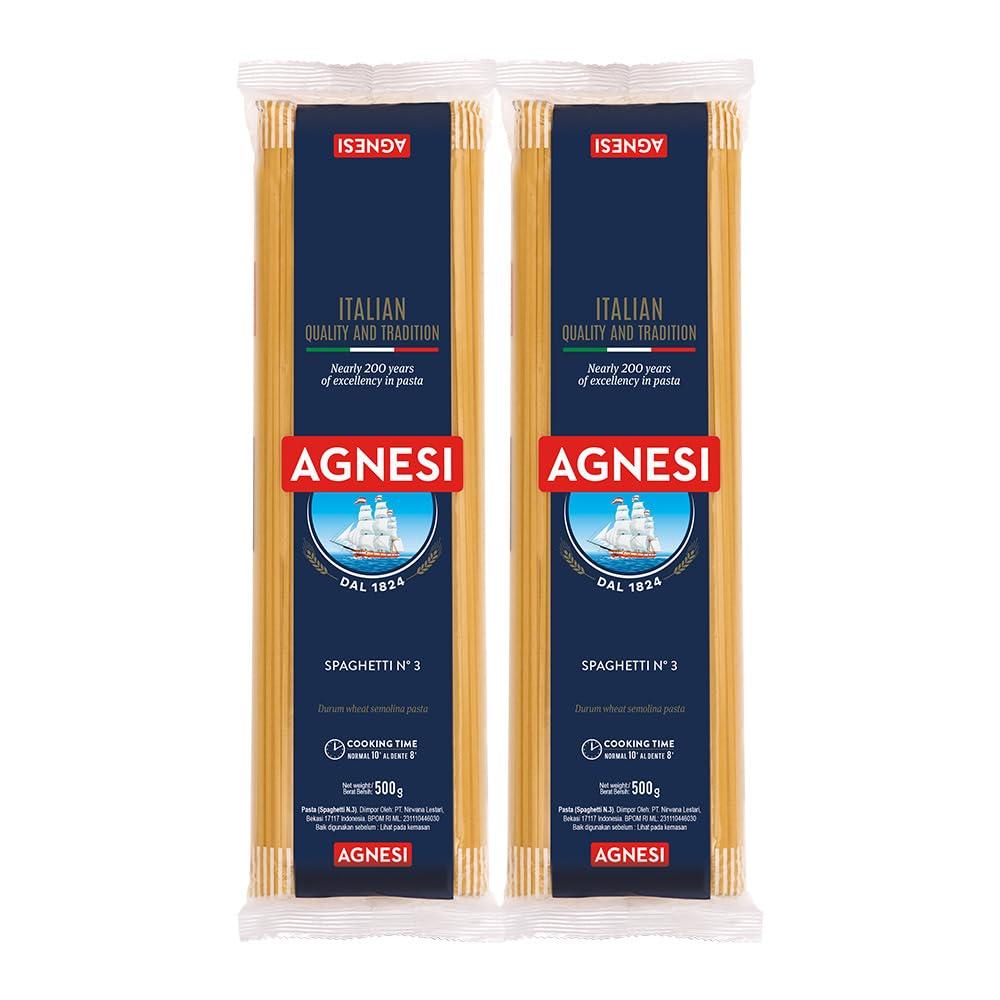 Agnesi Agnesi Spaghetti Pasta 500g, Pack of 2, Product of Italy