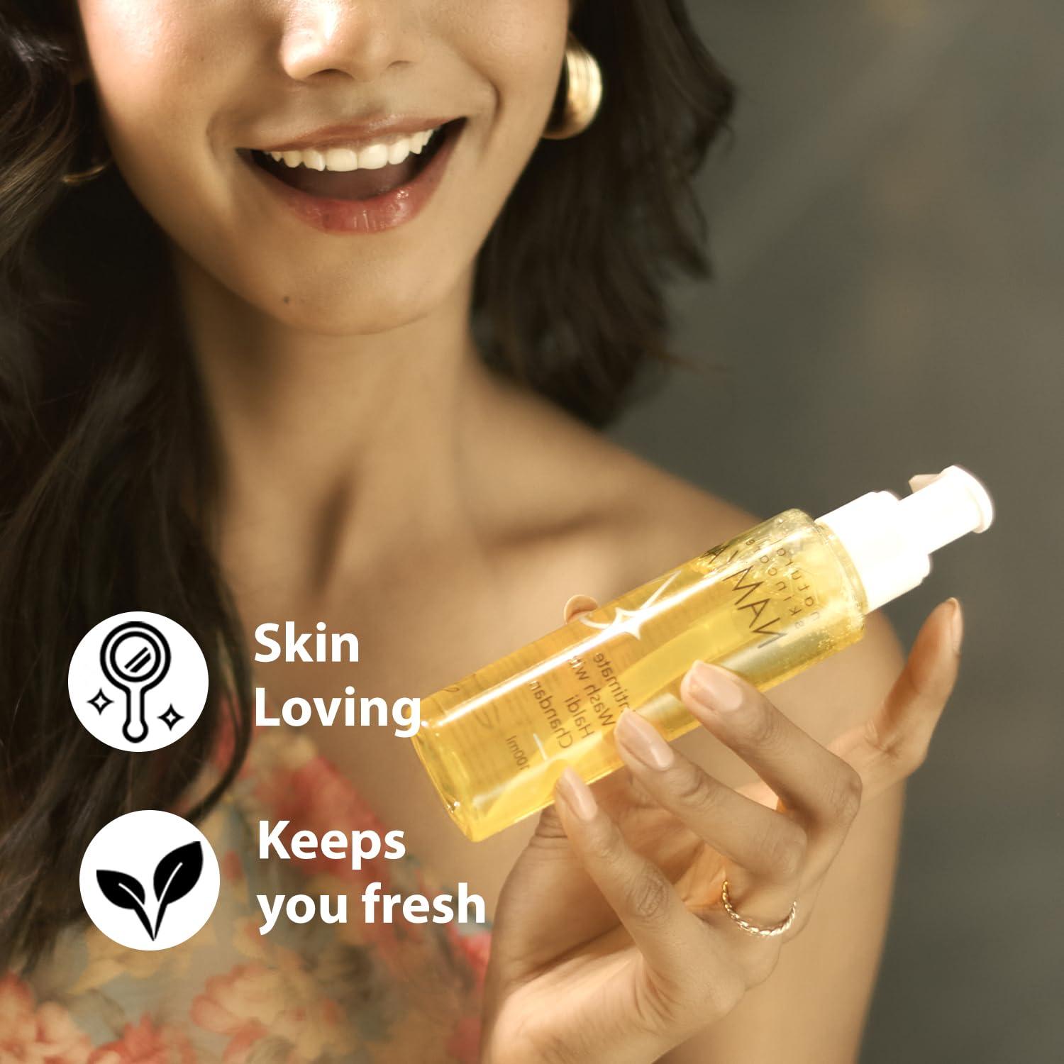 Namyaa Namyaa Haldi Chandan Intimate Hygiene Wash | With Germ and Odour Protection | pH Balanced (Pack of 2)