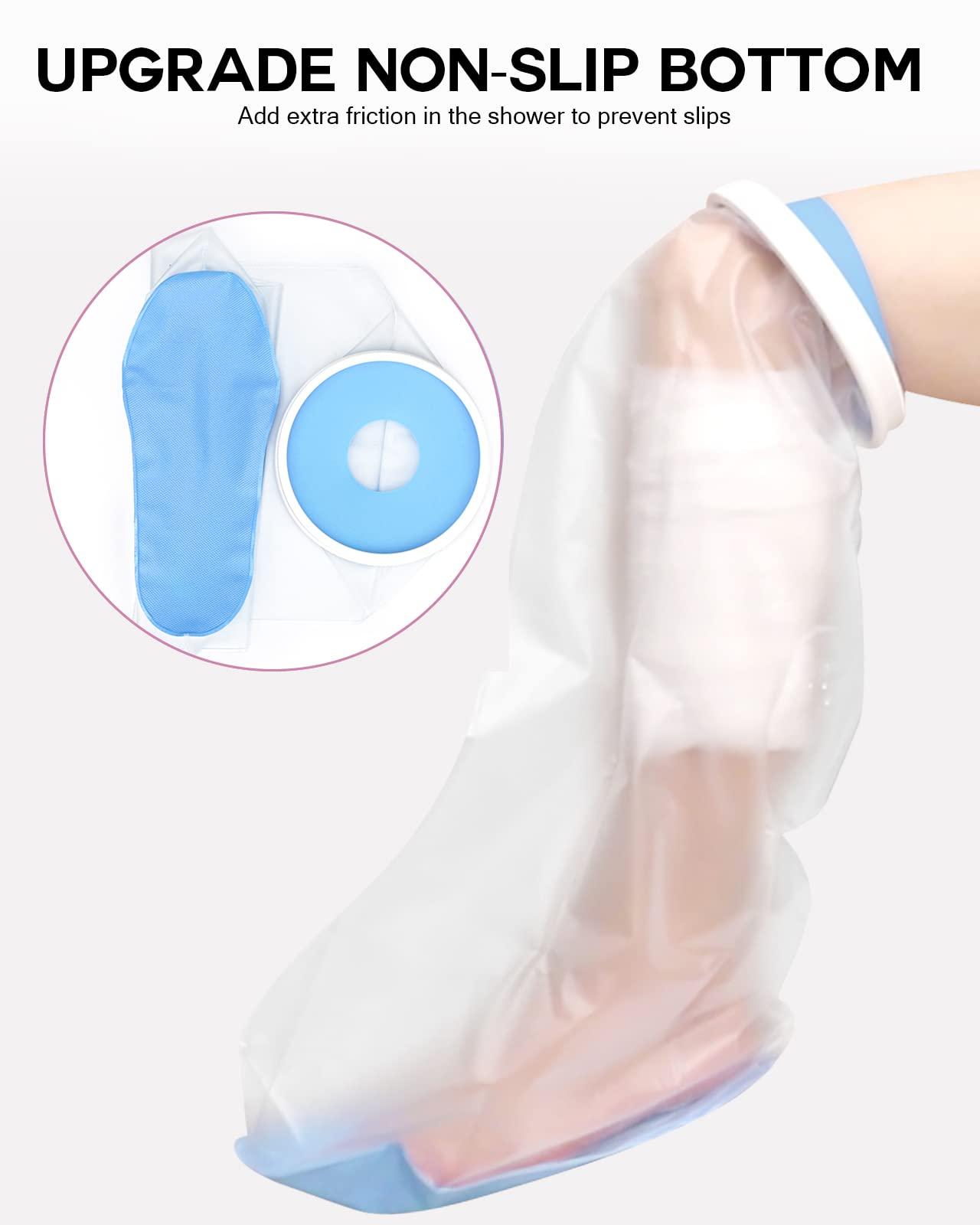 DNEOUXI DNEOUXI Waterproof Cast Covers for Shower Leg Adult, Cast Cover for Leg with Non-Slip Bottom, Watertight Leg Cast Protector for Knee Shank Foot Ankle Surgery Dressing Wound, Reusable
