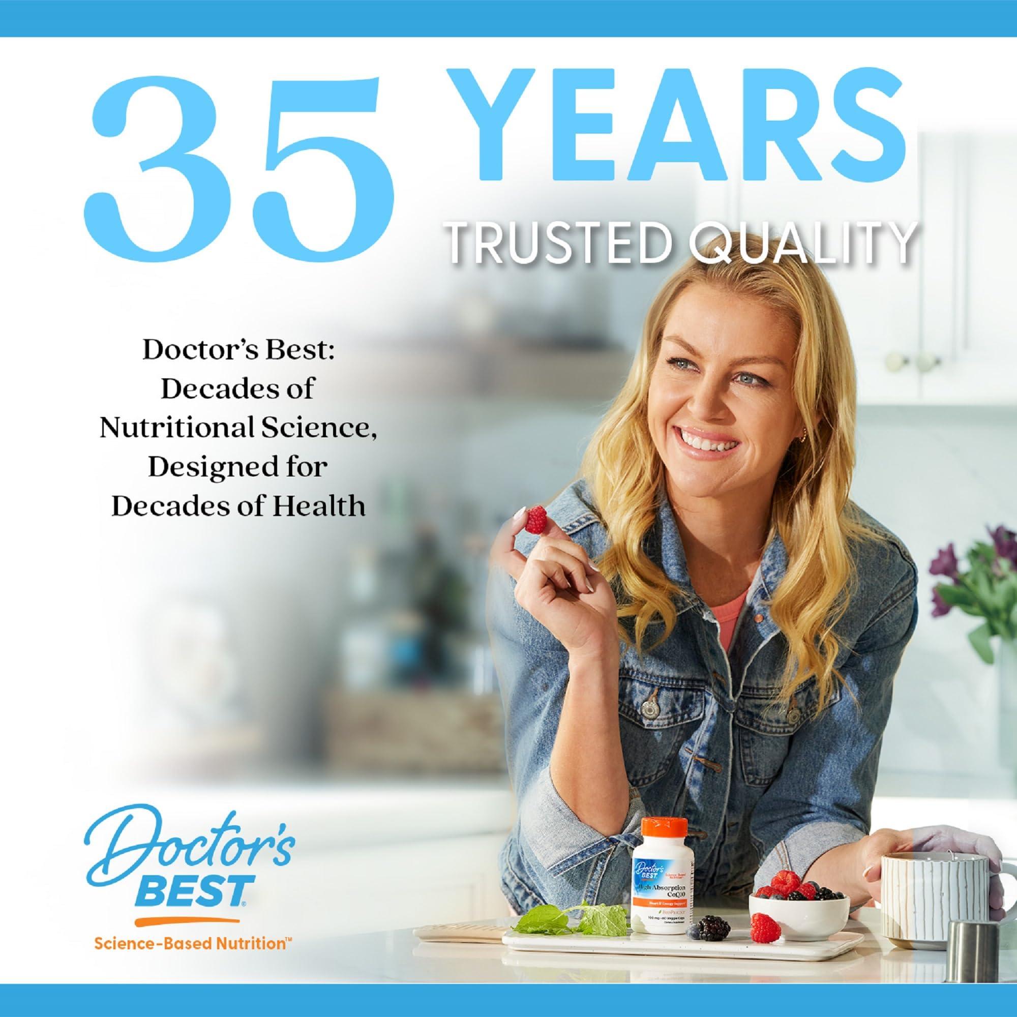 Doctor\'s BEST Doctors Best Lutein Featuring Lutemax and Meso-Zeaxanthin Supplement 20 mg (Support Visual Function) - 60 Softgels