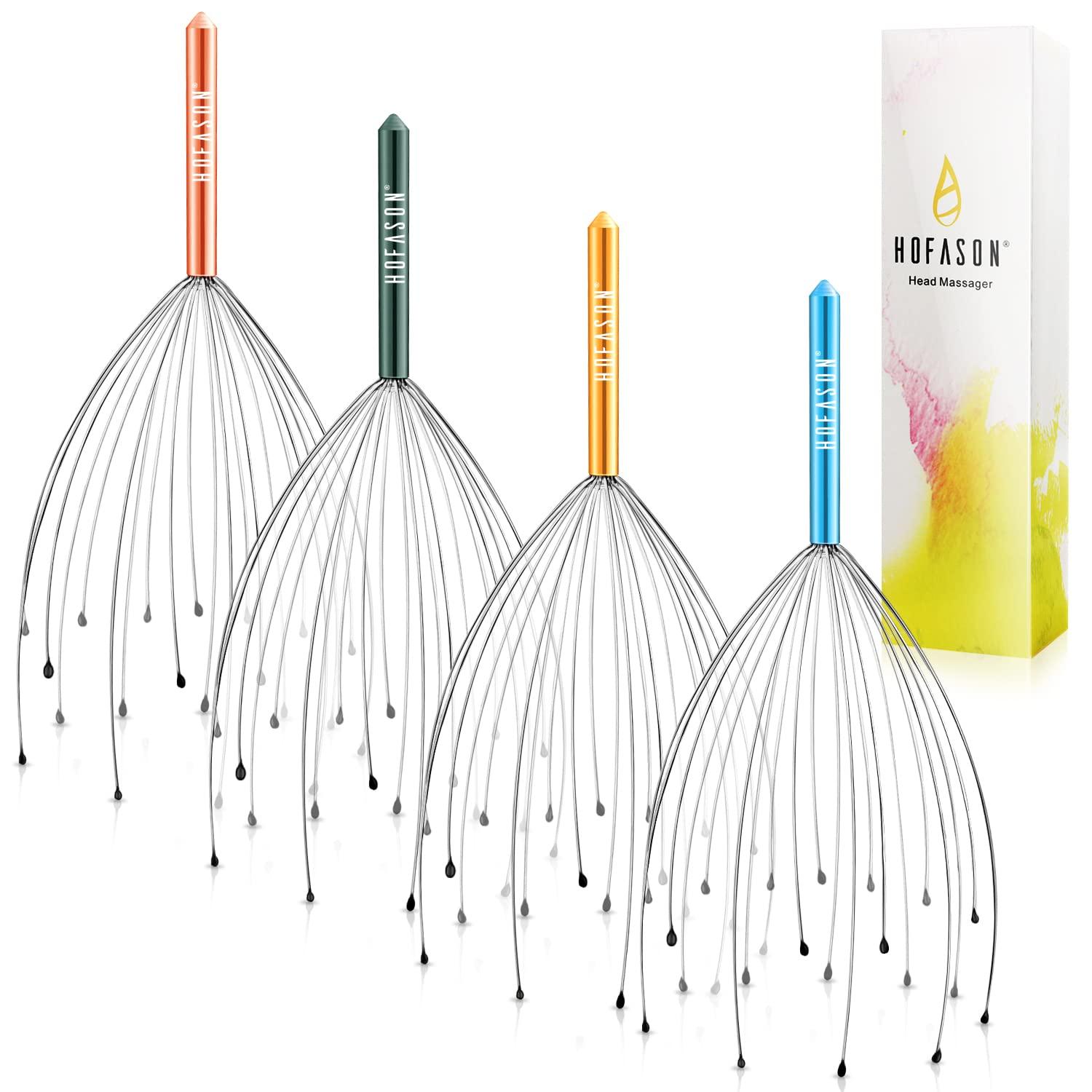HOFASON HOFASON Head Massager Scalp Scratcher with 20 Fingers, Handheld Head Scratcher Tingler Massage for Deep Relaxation, Hair Stimulation and Body Stress Relax(2 Pack, Random Colors)