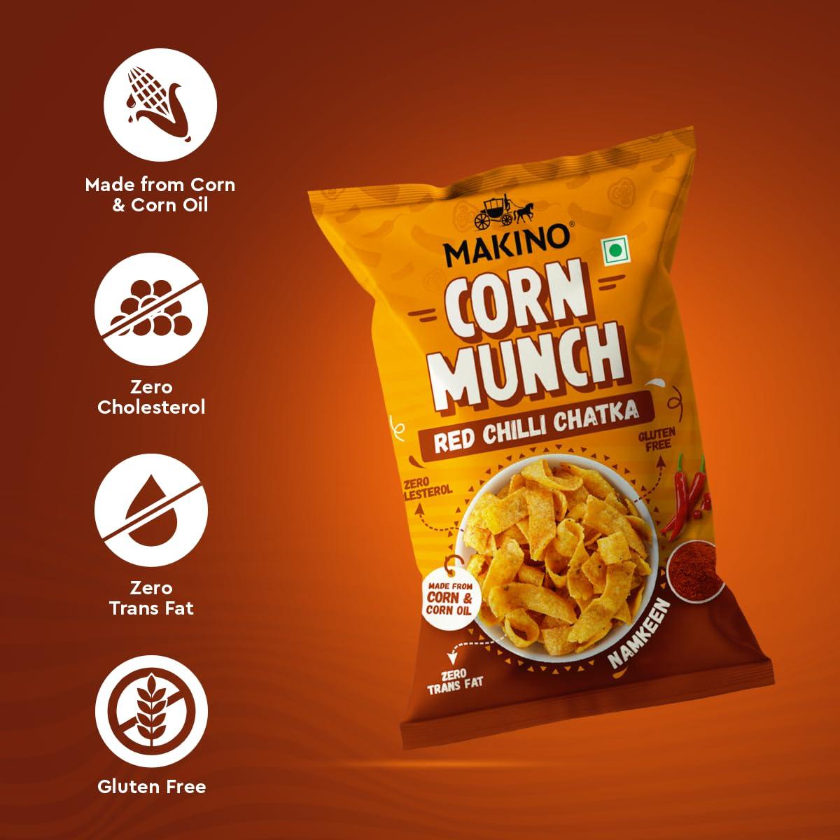 Makino Makino Cornax (2 Nacho Chips, 2 Corn Munch)(Each 60/150 gm)(Pack of 4)