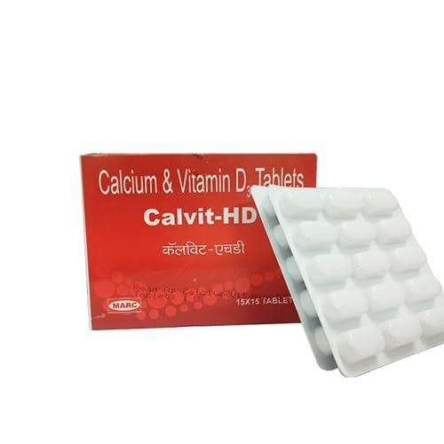 MARC REAL GOLD Calvit-HD- Calcium 500mg & Vitamin D3, Supplement for Strong Bones, Joints & Teeths (60)