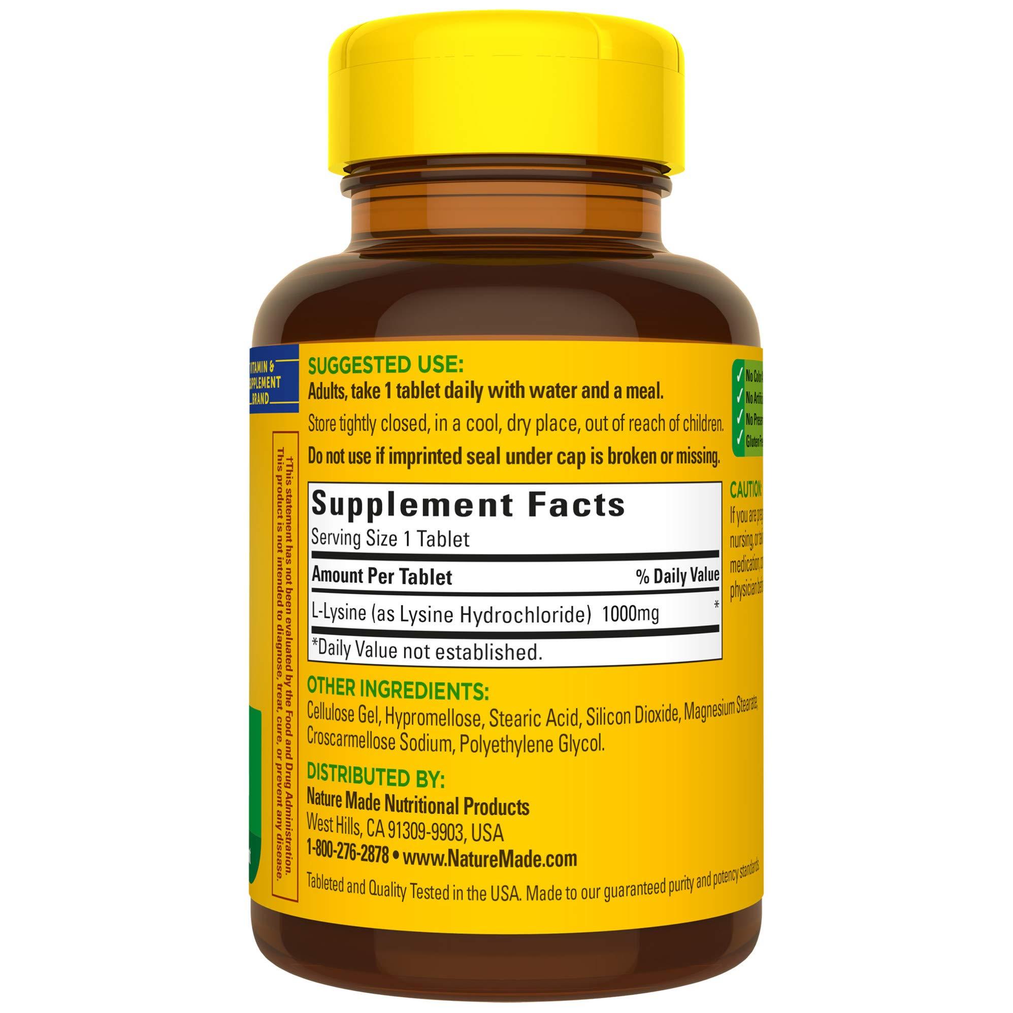 Nature Made Nature Made L-Lysine 1000 mg 60 Tablets