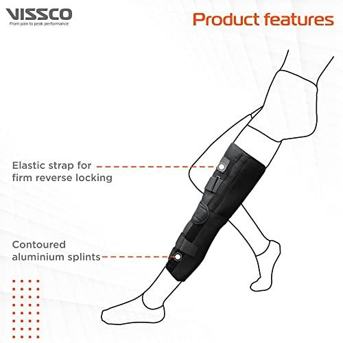 Vissco Vissco Knee Stabler - Long 22" Brace (Firm Support), Knee Support for Osteoarthritis of knee joint, Pain Relief, Knee Stabilizer, Joint Injury, Knee Immobilizer - Small (Black)