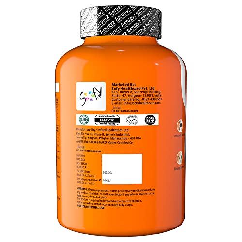 Naturyz Naturyz Double Strength Natural Vitamin C & Zinc Supplement with Amla, Acerola Cherry, Citrus Bioflavonoids rich in Antioxidants for Immunity Support & Skincare pack of 2 (120 Vegetarian tablets)